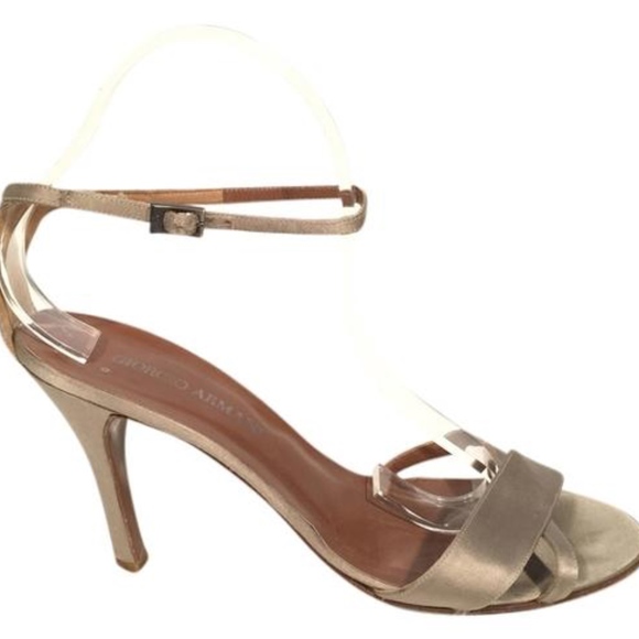 Giorgio Armani Satin Champagne Heels - Picture 1 of 6